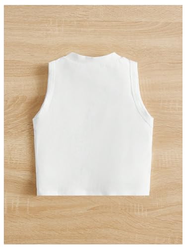 Girl's Glitter Heart Print Tank Top Sleeveless Crew Neck Loose Fit Casual Shirts2