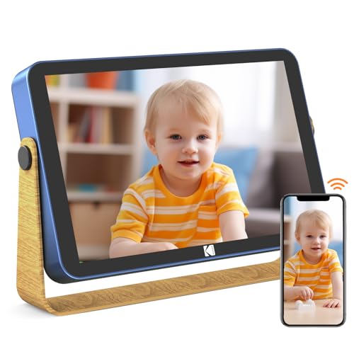 KODAK Cadre Photo Numérique Connecté WiFi, 10 Pouces HD IPS Écran Tactile, 4000mAh Batterie, 32Go Stockage, Cadre Numerique Photo Permet de Partager des Vidéos/Images avec la Famille, Idées de Cadeaux