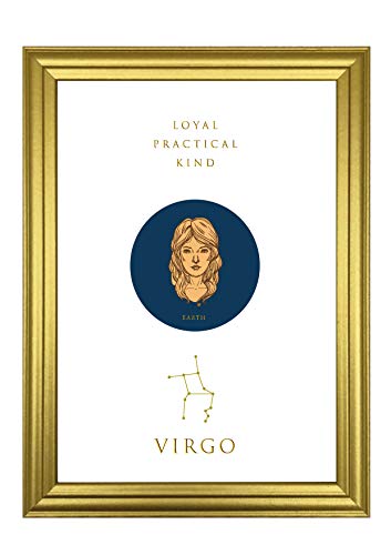 Affiche astrologie Vierge dorée idée cadeau anniversaire A4