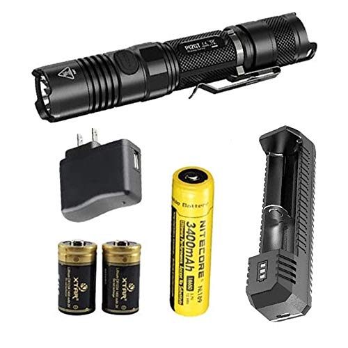 Nitecore P12GT w NL189, Ui1, USB Wall Adaptor & 2 Premium CR123A Batteries