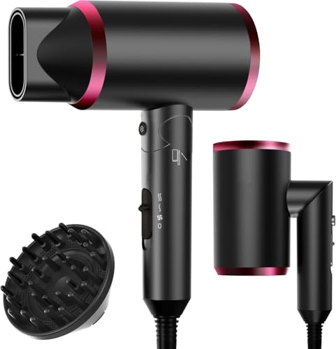 SWIFT Hair Dryer 1800W Foldable Blow Dryer with Diffuser & Concentrator Ceramic Technology 3 Heat & 2 Speed Settings Cold Shot Button Black (7044)