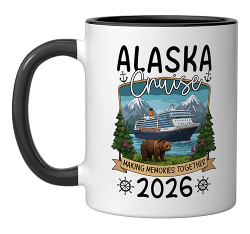 Taza cerámica Alaska Cruise 2026 11 oz negro/blanco miniatura 1