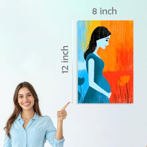 Image of SiddArtify Modern Woman Wall Art Poster Print Set - Colorful Abstract Female Portrait Decor for Living Room Bedroom Office - 8x12 Sticker Pack of 6