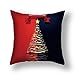 Poszewka na poduszkę na sofę niebieski czerwony klejnot choinka (z wkładkami poduszki) dekoracyjna przytulanka poszewki na poduszkę na sofę do sypialni salonu