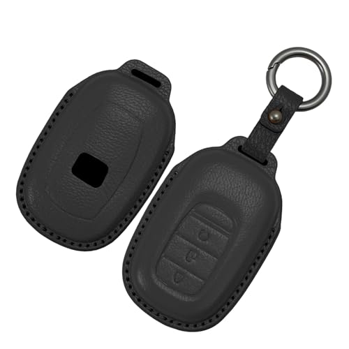 Funda de cuero negro para llave de coche Honda CRV y Pilot con 3 botones