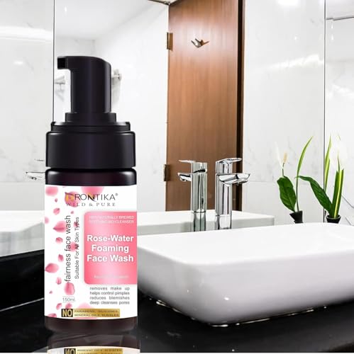Image of Drontika Wild & Pure Ayurvedic Rose Foaming Face Cleanser with the Pure Essential Oils of Rose Water 150ml. (Rose Water)