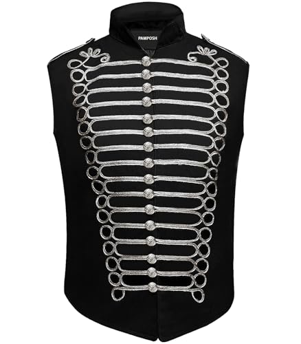 Veste sans manches Steampunk Hussar Napoleon par Pamposh style militaire noir