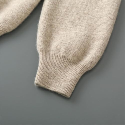 Hooded Sweater for Men Top with Zipper and Pocket Comfortable Knit Sweaters Wool Jumper Cardigan 5