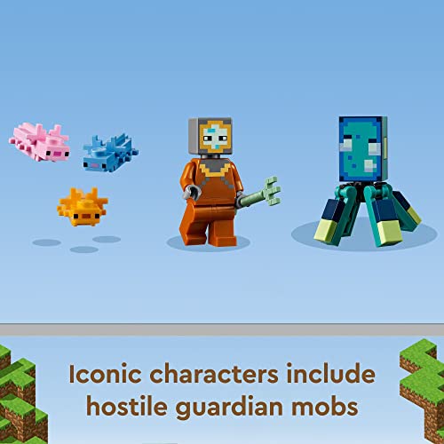 Minecraft The Guardian Battle 21180 Building Kit; Underwater Adventure Playset; Great Gift for Kids Aged 8+ (255 Pieces) - Lego - Immagine 4