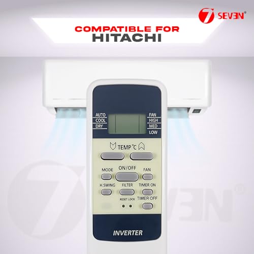 Image of 7SEVEN Compatible for Hitachi AC Remote Control Model RAW318KUD 137B Suitable for Window 1.5 Ton Air Conditioner 3 Star remotes - Match Keys Exactly to Replicate Genuine Remote Function