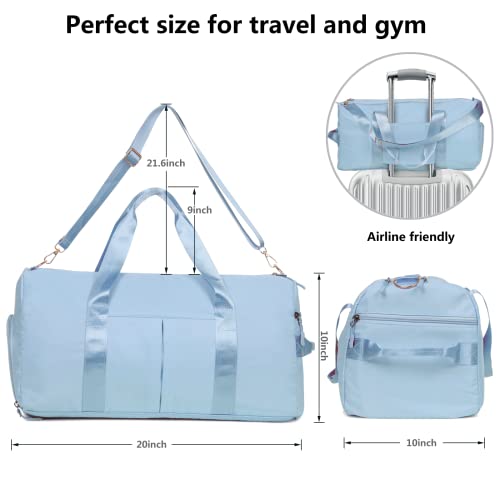 MABROUC Duffle Bag For Women, Sports Duffel Bag for Gym with Wet Pocket & Shoe Compartment, Overnight Weekender Travel Bag2