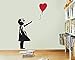 Banksy immagine ragazza con cuore palloncino adesivo da parete home art adesivo decalcomania soggiorno camera da letto decorazione murale adesivo rimovibile in vinile 65 * 40 cm