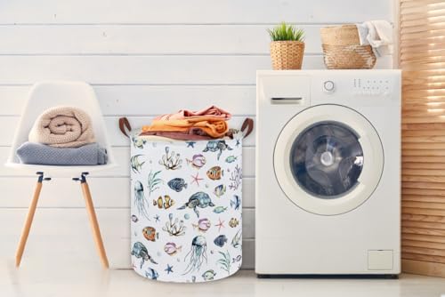 Image of Kids Laundry Hamper,Ocean Laundry Basket Collapsible Boys and Girls Storage Baskets for Home Decor,Office,Toy Organizer,(Ocean)