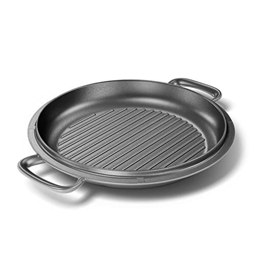 Risa Cast Iron, Oil-Coated Grill Pan For The Perfect Sear Grill On Oven, Stove, Or Outdoor Grill | Works As Lid On Pots And Pans | Black #TOP4