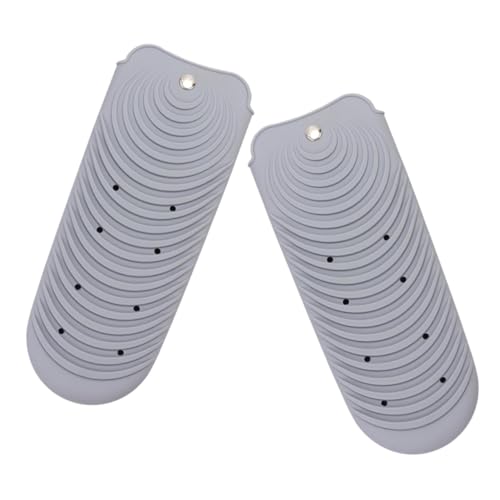 VALICLUD 2 Alfombrillas Resistentes Al Calor Organizador De Accesorios Planchas De Pelo Portátiles Fundas Para Rizadores De Viaje Funda De Gel De Sílice Gris