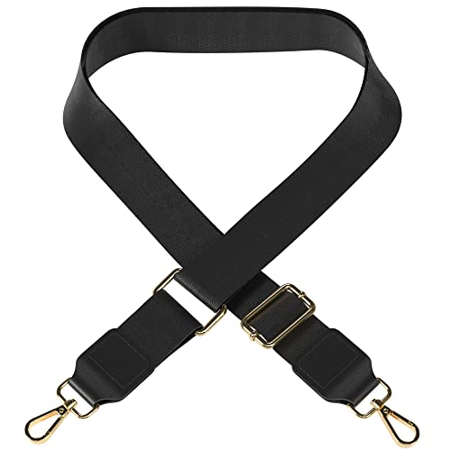 EAZY CASE Verstellbarer Taschengurt, Ersatz Schultergurt für Handtaschen, Schulterriemen für Umhängetaschen, breiter Taschenriemen für Taschen und Tragetaschen, DIY Taschenband, Schwarz
