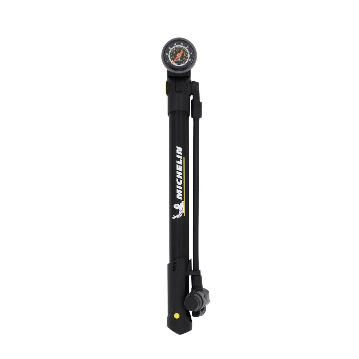 MICHELIN Mini Pompe Aluminium Convertible AIR Tech Pro - Manomètre Analogique - pour VTT, VTC, VAE, Vélo Enfant - 157g