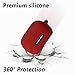 Geiomoo Silicone Case for Anker Soundcore P30i, Protective Cover with Carabiner (Red)