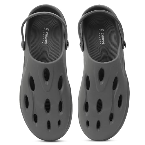 Image of CHUPPS Gator Clogs for Men | Lightweight EVA Clogs | Anti-Slip Sole | Cushioned Footbed | Breathable Ventilation | Adjustable Back Strap | Waterproof Casual Garden Clogs for Men