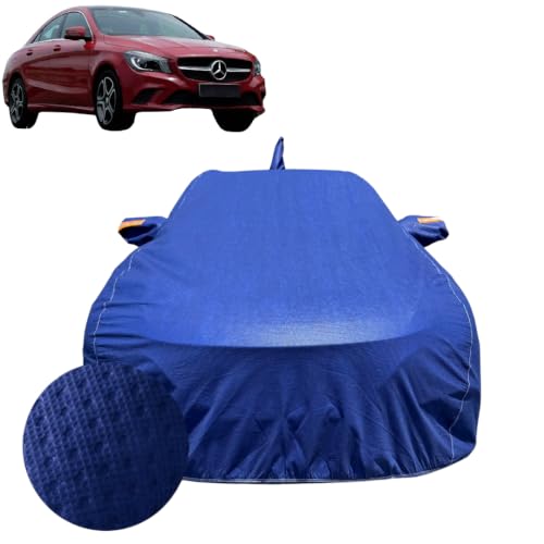 Image of Car Cover for Mercedes-Benz CLA Class (2014-2020) | 100% Waterproof Cover with Reflective Mirror Pockets | Dustproof, Scratchproof, Heatproof CLA Class Car Cover |Soft Cotton Lining| Blue