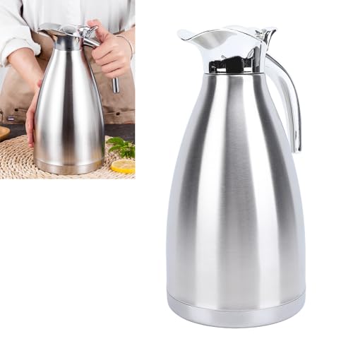 AYNEFY Stainless Steel Thermal Coffee Pot, Double Wall Insulated Vacuum Coffee Pot for Daily Use, 304 Stainless Steel Material (2L)
