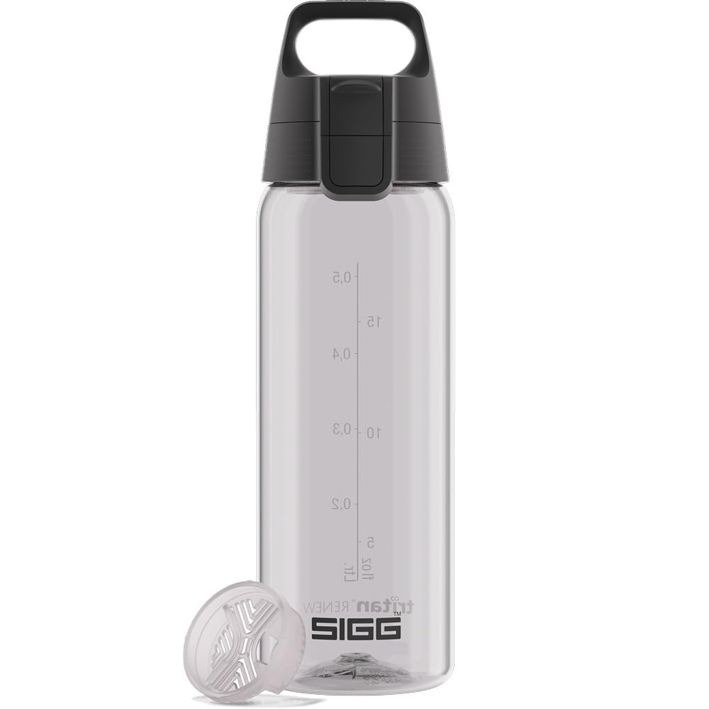 Sigg - Tritan Water Bottle - Total Color ONE Transparent - Suitable For Carbonated Beverages - Dishwasher Safe - Leakproof - Featherweight BPA Free - Clear - 0.6L
