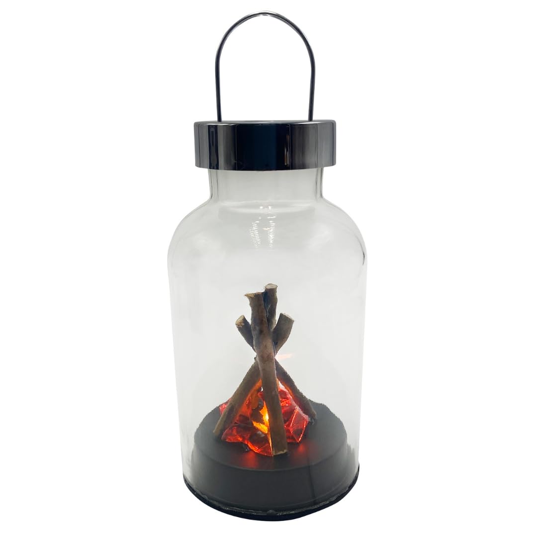 Cello Transparent Gleneagles Campfire Large Led Lantern, Usb Powered, Realistic Flame Effect, Flameless Decoration Light, Portable Lantern For Home Decor, Night Lantern, Night Light, Led Lamp