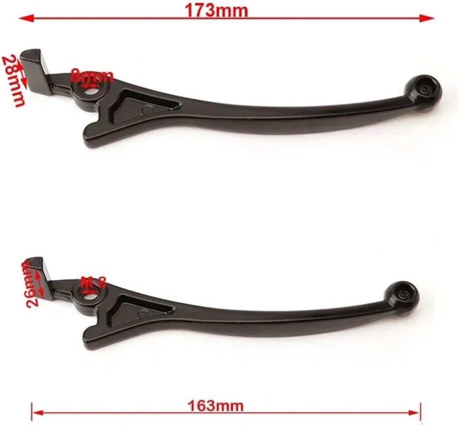 Fit For Motorcycle Brake Clutch Levers 173mm Left/Right Handle Front Cycling Accessories For Outdoor Riding(Black Right 173mm)