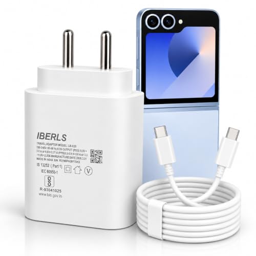 Image of 25W Pd 3A Type-C Super Fast Charging Adapter with 1M Type C Cable for Galaxy Z Flip 6 / Z Fold 7 / Z Flip 7 / Z Fold 6 / Z Flip 7 Fe /Tablet /Galaxy Watch- Charge Your device with 25 Watt USB C Fast Charger