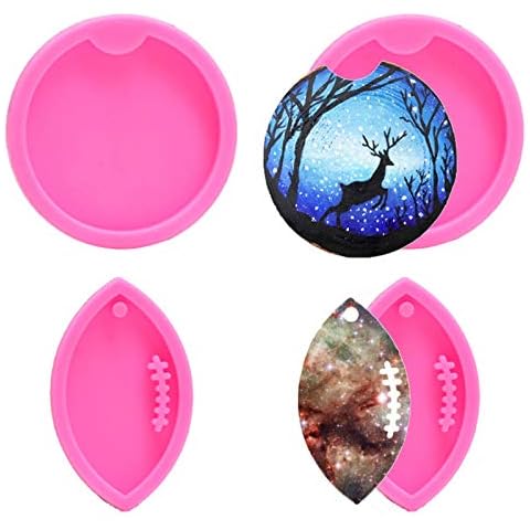 4 PCS Resin Silicone Molds for Keychains Pendant Cover