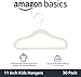 Amazon Basics Kids Velvet, Non-Slip Clothes Hangers (Baby/Toddler), 11.6 inches (for Baby Clothes), Pack of 30, Beige