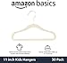 Amazon Basics Kids Velvet, Non-Slip Clothes Hangers, Pack of 30, Baby Size 11.6 inches, Beige