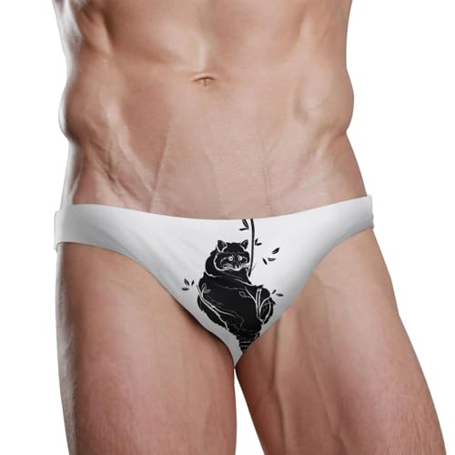 Bikini para hombre gato blanco divertido evita marcas de sol y bañadores sosos