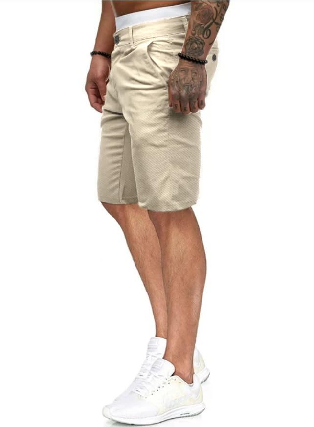Image of HUNGSON Mens Slim Fit Shorts Stretch Chino Short Pants