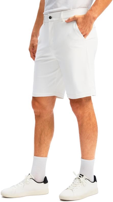 Soothfeel Men's Golf Shorts with 5 Pockets Stretch Lightweight Quick Dry 9 Inch Flat Front Casual Work Dress Shorts for Men - Image 2