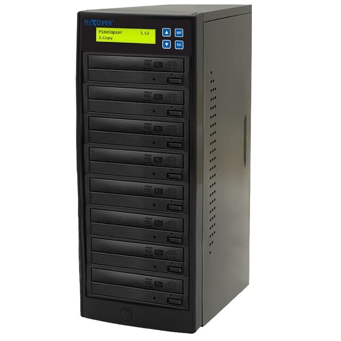 PlexCopier 24X SATA 1 to 7 CD DVD M-Disc Supported Duplicator Writer Copier Tower with FREE DVD Video Copy Protection