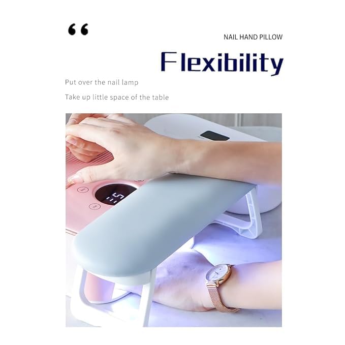 URBANMAC Nail Arm Rest Foldable Manicure Hand Rests Cushion Tool, PU Soft Sponge Hand Rest, Nail Hand Pillow Stand with PVC Table Mat for Acrylic Nails Salon Use 3