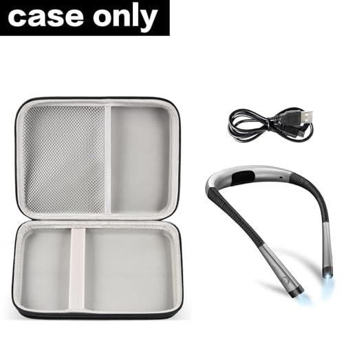 Image of GWCASE Hard Carrying Case for Glocusent for Vekkia LED Neck Reading Lights | Shock-Resistant EVA, Mesh Pocket for Cable, Keep Small Gear Neat for Bedtime Reading, Crochet, Travel, Black, Box Only