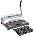 3-5MM Margem, Máquina de Encadernação, Encadernadora Perfuradora para Espiral, Suporte para Papel A4 E A5, 21 Furos Máquina de Encadernação, Corte 12 Folhas Ao Mesmo Tempo, Encadernação 450 Folhas