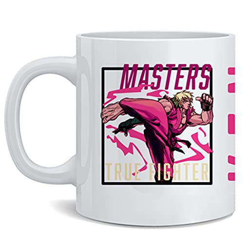 Street Fighter 2 Ken Masters Great True Fighter USA Art Retro 90s Arcade Capcom Jeu vidéo Gamer Marchandise Collectibles Merch Accessoires Tasse à café Tasse à thé Cadeau amusant 325 ml Cover