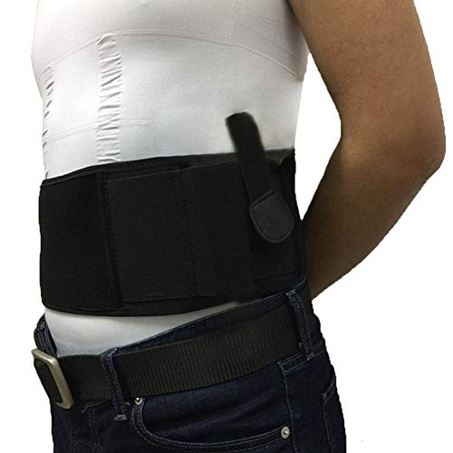 Belly Band Holsters, Concealed Carry with Magazine Pocket, Multifunctional Belt Invisible Waistband, for Men Women Black