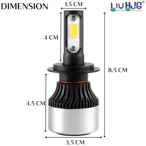 Image of LIU HJG Bright White H7 100W LED Headlight Bulb 12V Waterproof with Cooling & Heat Resistance, Universal Fit Car, Motorcycle, Truck, Van Headlight Upgrade (Pack of 2)