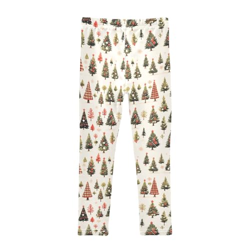 KLL Buffalo Plaid Christmas Trees Toddler Girls Active Leggings Stretch Full Length Yoga Pants Running2