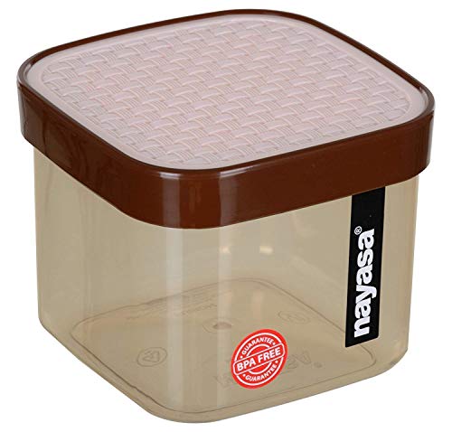 Image of Nayasa Fusion 750 ml BPA Free Food Grade Airtight Kitchen Storage Stackable Containers - Set of 6 | Brown