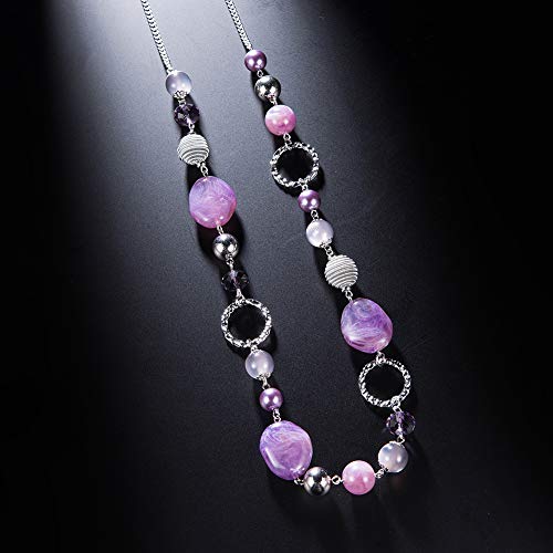 PEARL&CLUB Long Beaded Necklaces For Women - Sweater Chain Fashion Jewelry Necklace Gifts For Women2