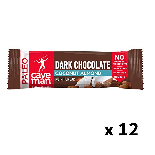 Caveman Foods Paleo-Friendly Nutrition Bar Dark Chocolate Almond Coconut, 1.4 Ounce (12 Count Box) - Thumbnail 7