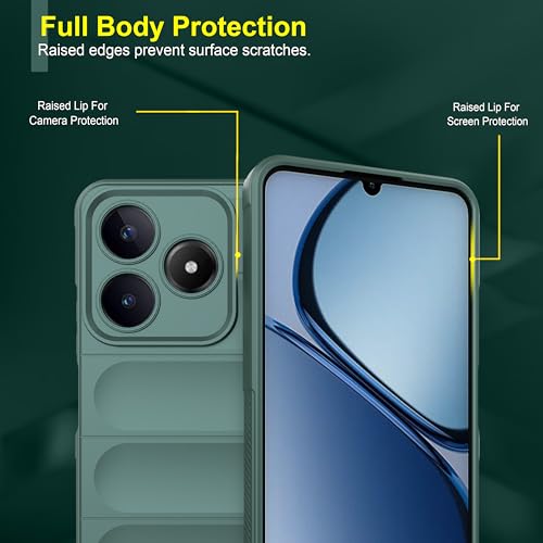 Image of Zapcase Back Case Cover for Realme Narzo N63 | Compatible for Realme Narzo N63 Back Cover | Liquid Silicon Magic Case with Camera Protection | Dark Green