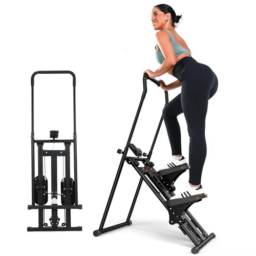 Sportneer Stairmaster für Zuhause klappbar – Stepper mit Haltegriff & einstellbarem Widerstand, Treppensteiger Fitnessgerät für Beine & Core, Heim-Stepper bis 200 kg