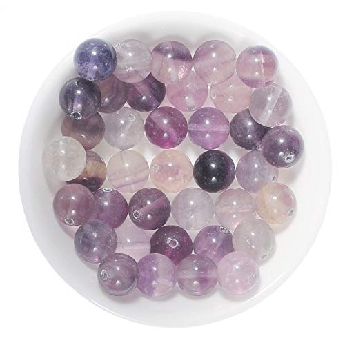 8MM Fluorite Crystal Beads for Jewelry Making Natural Purple Fluorite Beads Bracelet Round