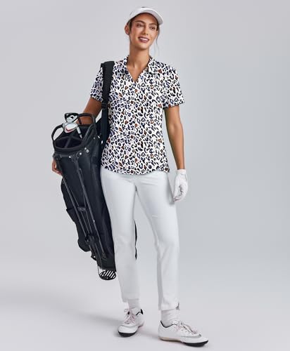Image of PINSPARK Womens Golf Shirt Short Sleeve Polos UPF 50+ Collared Tennis Tops